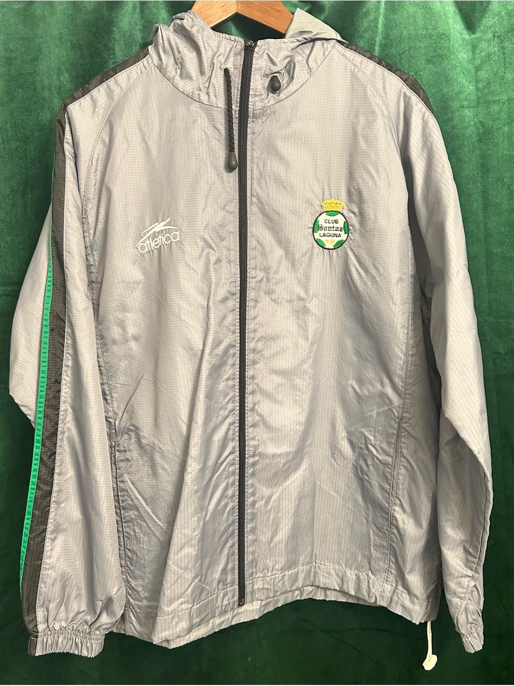 Atletica player issued Santos Laguna Lightweight Silver Windbreaker Jacket